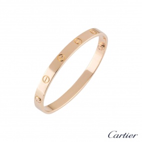 Cartier Rose Gold Plain Love Bracelet Size 16 B6035616